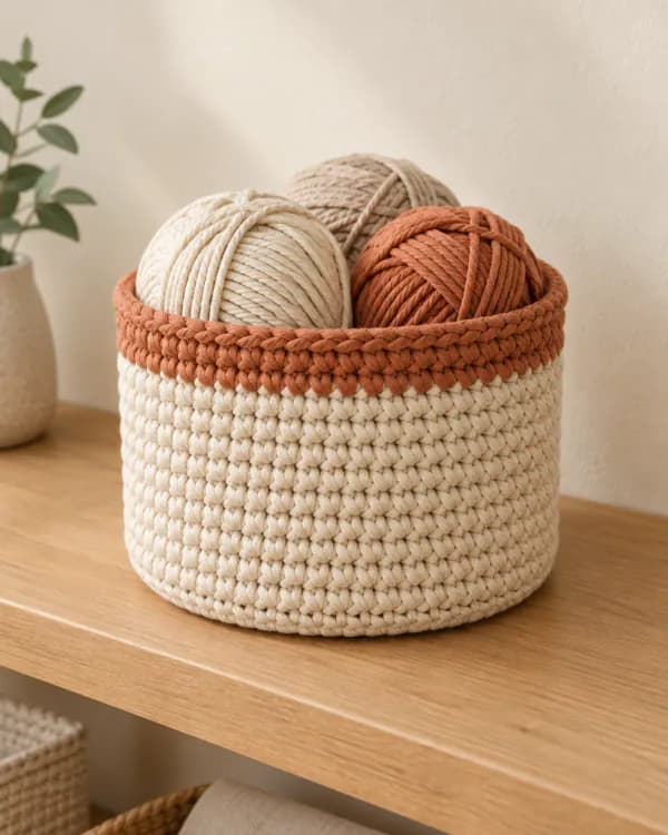Illustrative image: Round basket with contrast rim