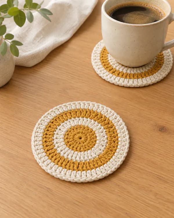 Illustrative image: Two-colour round coaster